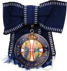 GREECE
Royal Family Order of St. Sophia and St. Olga (instituted in 1936)
A Dame Commanders’ Badge, 45x42 mm, in gilt silver, blue enamel and red en...