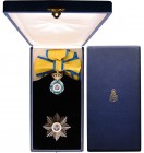 GREECE
Order of Welfare
A complete group of Dame Grand Cross, 1st type, 70x42 mm, gilt Silver badge 
with pale blue (a small chip) and green enamel...