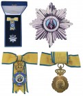 GREECE
Order of Welfare
A complete group of Dame Grand Commander’s Set, 1st type, 50x35 mm, gilt Silver badge with pale blue and green enameled deta...