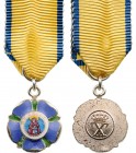 GREECE
Order of Welfare
A miniature of the order, 18x15 mm, in Silver, with enameled details, finely painted centre medallion; round upper loop, rou...