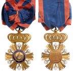 ITALY - KINGDOM Of NAPLES AND Of THE TWO SICILIES
Order of St. Ferdinand and of the Merit
A Knight’s badge in GOLD, 56x37 mm, six groups of three po...