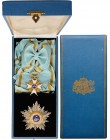 LATVIA
Order of the Three Stars
A Grand Cross Set, 1st Class, instituted in 1924. Sash Badge, 75x50 mm, 
gilt Silver, both sides enameled, both cen...