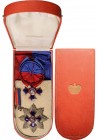LIECHTENSTEIN
Order of Merit of the Principality of Liechtenstein
A Grand Cross set: sash badge, 67x62 mm, in gilt Silver with dark blue 
enameled ...