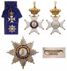LUXEMBOURG
Order of Adolphus of Nassau
Grand Cross set, civil division: badge of the order in GOLD, 100x66 mm, with 
white enameled arms with ball-...
