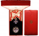 MONTENEGRO
Order of Danilo
A 1st Class Set of the 2nd Type: sash badge, 73x50 mm, Silver and enamels; obverse centre medallion 
with red enameled f...