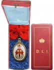 PORTUGAL
Order of St. Yago of the Sword
A sash badge of the 94x57 mm, oval, gilt silver medallion, on both sides with white enameled 
centre with a...