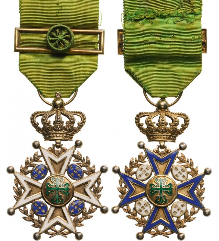PORTUGAL
Royal Order of Aviz
A breast decoration of the Order, 59x39 mm, white...