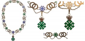 ROMANIA
Order of Ferdinand
Collar Chain and Collar Badge. The Chain, gilt Silver, one side enameled, 12 
enameled medallions, 870x30 mm.; the Badge...