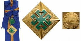 ROMANIA
Order of Ferdinand
Grand Cross Set, 1st Class. Sash Badge, 57x44 mm, gilt Silver, both sides enameled, original suspension 
ring and long c...
