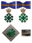 ROMANIA
Order of Ferdinand
Grand Officer`s Set, 1st Class. Commander's Cross, 62x44 mm, gilt Silver, both sides enameled, original suspension ring, ...