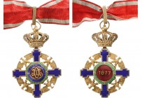 ROMANIA
Order of the Star of Romania, 1864
Commander's Cross, Intermediary Model (1932) for Civil. Neck Badge, 97x67 mm, gilt Silver, maker's mark "...