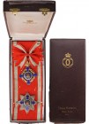 ROMANIA
Order of the Star of Romania, 1864
Grand Cross Set, 2nd Model (1877), for Civil. Sash Badge, 92x61 mm, gilt Silver, hallmarked"39-34-ARG-RES...
