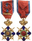 ROMANIA
Order of the Star of Romania, 1864
Officer 's Cross, 2nd Model (1932), for Military in Time of War. Breast Badge, 62x40 mm, gilt Bronze, bot...