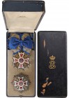 ROMANIA
Order of the Crown of Romania, 1881
Grand Cross Set, 1st Type, MIlitary. Sash Badge, 80 mm, gilt Silver, enameled, original suspension ring ...