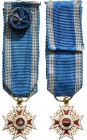 ROMANIA
Order of the Crown of Romania, 1881
Officer 's Cross Miniature, 1st Model for Civil. Breast Badge, 18 mm, GOLD, original ribbon. Very rare a...