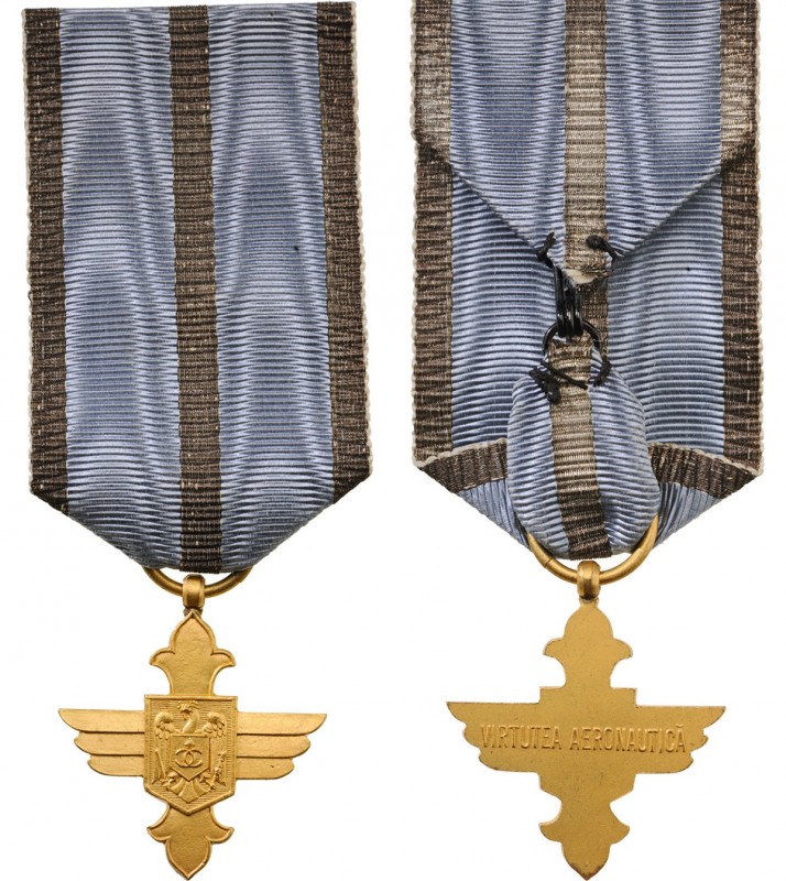 ROMANIA
 Order of Aeronautical Virtue
Gold Cross, 1st model, civil, Pattern, i...