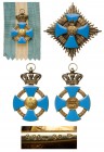ROMANIA
Order of the Faithfull Service, 1935
Grand Cross Set, 2nd Model, Civil, instituted in 1935. Sash Badge, 85x57 mm, 
gilt Silver, concave cro...
