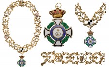 ROMANIA
Order of the Royal House (1935)
Collar Chain of the Order. Badge, gilt silver, hallmarked ”900”, both sides enamelled, obverse 
blue enamel...