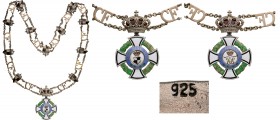 ROMANIA
Order of the Royal House (1935)
A Collar Chain, of the 3rd Model: A Collar Chain: badge in silver, both sides 
enamelled, blue enamelled le...