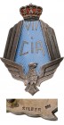 ROMANIA
Regimental Badge of the "Aeronautic Training Centre"
Badge, 66x41 mm, Silver, hallmarked "900", maker`s mark "ABN", one side enameled, multi...