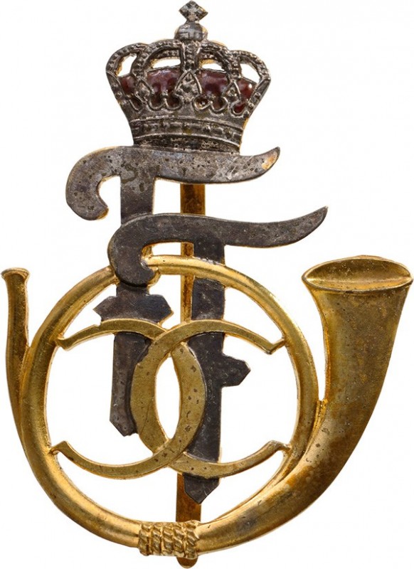 ROMANIA
Badge of the 1st Riflemen Regiment-Prince Ferdinand
Breast Badge, 51x4...