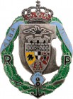 ROMANIA
Badge of the 6th Pioneer Regiment
Breast Badge, 59x45 mm, Silver,maker's mark "900", hallmarked "KK", thin pin on the back. I.M.S.P.R. 440. ...
