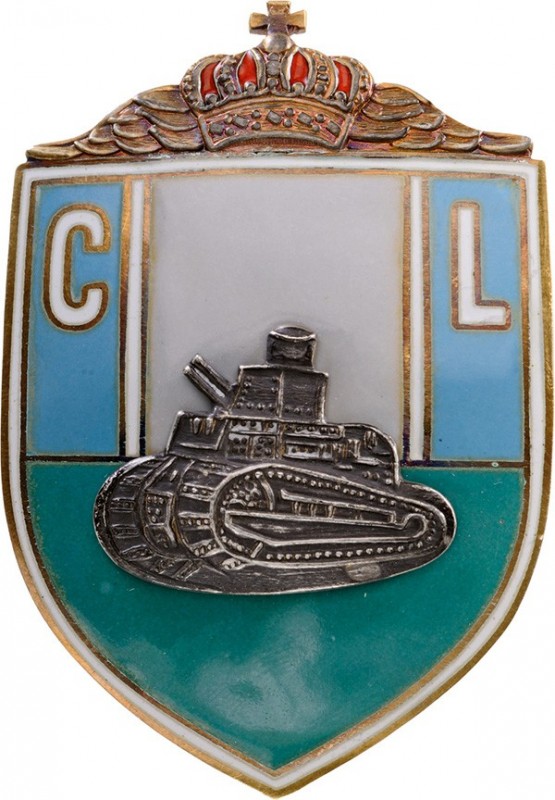 ROMANIA
7 Years Badge of the Combat Vehicle Regiment
Breast Badge, 60x42 mm, g...