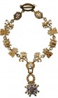 SPAIN
Order of Charles III
A Miniature to the Grand Cross with Collar: gilt silver chainlet made of 4 lions, 4 towers, 2 trophies-of-arms and two la...