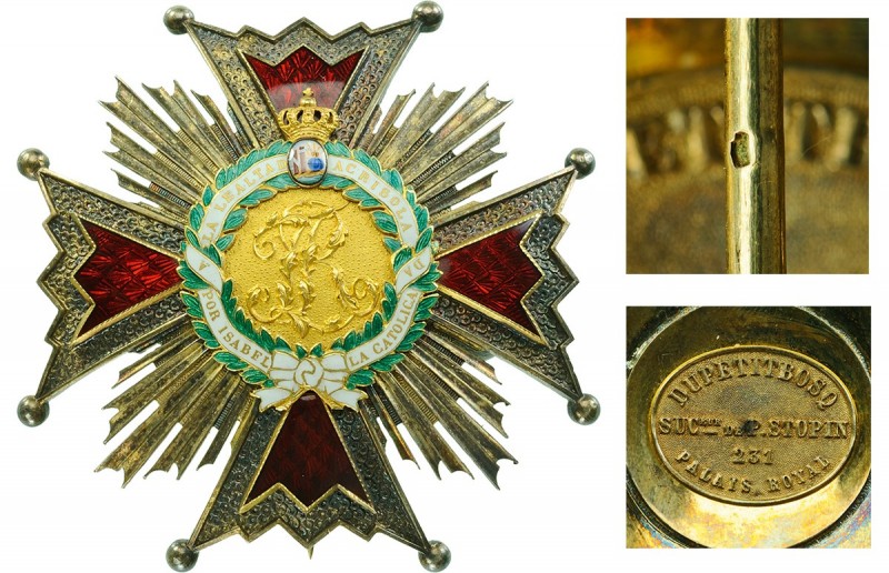SPAIN
Royal Order of Isabel the Catholic
A Grand Cross breast star, 86x68 mm, ...