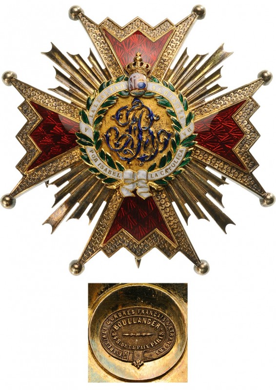 SPAIN
Royal Order of Isabel the Catholic
A Commander’s breast star, 75 mm, in ...