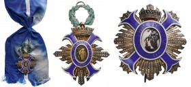 SPAIN
The Order for Civil Merit
A Grand Cross Set, 1st Class, instituted in 1926. Sash Badge, 74x48 mm, 
gilt Silver with diamond cut rays, multipa...