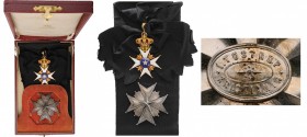 SWEDEN
The Order of the North Star
A Grand Cross Set, 1st Class, 1st Type, instituted in 1748. Sash Badge, 79x55 mm, GOLD, both sides enameled, both...