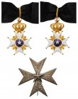 SWEDEN
The Order of the North Star
A Set for a Commander 1st Class dating from the middle of 19th Century: 
neck cross, 85x55 mm, in GOLD, with obv...