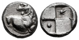 Kardia. Chersonesos. Hemidrachm. 357-320 BC. (SNG Berry-502). Anv.: Forepart of lion right, head reverted. Rev.: Quadripartite incuse square with alte...