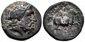 Macedon. Philip III. Tetradrachm. 249 BC. Amphipolis. Seleucis and Pieria. (Hgc-473). (Le Rider-pl. 47, 8). Anv.: Laureate head of Zeus right. Rev.: Y...