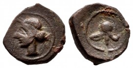 Carthage Nova. 1/4 calco. 220-215 BC. Cartagena (Murcia). (Abh-521). Ae. 1,88 g. Choice VF. Est...30,00. 


 SPANISH DESCRIPTION: Cartagonova. 1/4 ...