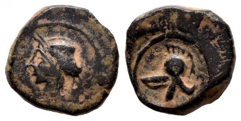 Carthage Nova. 1/4 calco. 220-215 BC. Cartagena (Murcia). (Abh-523). Ae. 1,89 g....