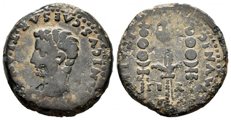 Italica. Time of Tiberius. Half unit. 27 BC.-14 AD. Santiponce (Sevilla). (Abh-1...