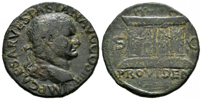 Vespasian. Unit. 71 AD. Rome. (Spink-2360). (Ric-494). Rev.: PROVIDENT / S-C. Ae...