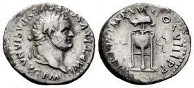 Titus. Denarius. 80 AD. Rome. (Ric-112). (Bmcre-72). Rev.: TR P IX IMP XV COS VIII P P, Dolphin tripod. Ag. 2,63 g. Almost VF. Est...60,00. 


 SPA...