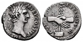 Nerva. Denarius. 96 AD. Rome. (Ric-3). (Bmcre-8/9). (Rsc-25). Anv.: IMP (NERVA CAES) AVG P M TR P COS II P P, laureate head right. Rev.: CONCORDIA EXE...