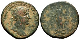 Hadrian. Sestertius. 123 AD. Rome. (Spink-2582). Rev.: Concordia between standard. Ae. 25,86 g. Choice F. Est...120,00. 


 SPANISH DESCRIPTION: Ad...