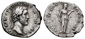 Antoninus Pius. Denarius. 138 AD. Rome. (Ric-7 var). (Bmc-9). (C-68 var). Anv.: IMP T AEL CAES HADRI ANTONINVS Laureate head to right, with slight dra...
