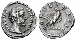 Divus Antoninus Pius. Denarius. 161 AD. Rome. (Ric-431 Aurelius). (Bmcre-48-54). (Rsc-155-6). Anv.: DIVVS ANTONINVS, Bare head right. Rev.: CONSECRATI...