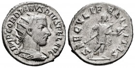 Gordian III. Antoninianus. 242-244 AD. Antioch. (Ric-216). (Rsc-319). Anv.: IMP GORDIANVS PIVS FEL AVG, radiate and cuirassed bust to right. Rev.: SAE...