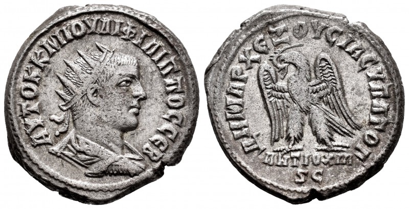 Philip II. Seleucis and Pieria. Tetradrachm. 248 AD. Antioch. (Prieur-413). Anv....