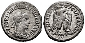 Philip II. Seleucis and Pieria. Tetradrachm. 248-249 AD. Antioch. (Prieur-474). (McAlee-1042). Anv.: AYTOK K M IOYΛI ΦIΛIΠΠOC CЄB, laureate, draped an...