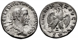 Trebonianus Gallus. Seleucis and Pieria. Tetradrachm. 250-251 AD. Antioch. (Prieur-668). (McAlee-1172g). Anv.: AVTOK K Γ OVIB TPЄB ΓAΛΛOC CЄB, Laureat...
