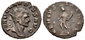 Claudius II, Gothicus. Antoninianus. 268-269 AD. Rome. (Ric-49). Anv.: IMP CLAVDIVS AVG. Radiate and cuirassed bust right . Rev.: GENIO EXCERCI. Geniu...