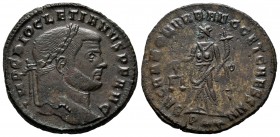 Diocletian. Follis. 300-303 AD. Ticinum. (Spink-12821). (Ric-285). Rev.: SACRA MONETA AVGG ET CAES NOSTR. Ae. 9,42 g. Choice VF. Est...30,00. 


 S...